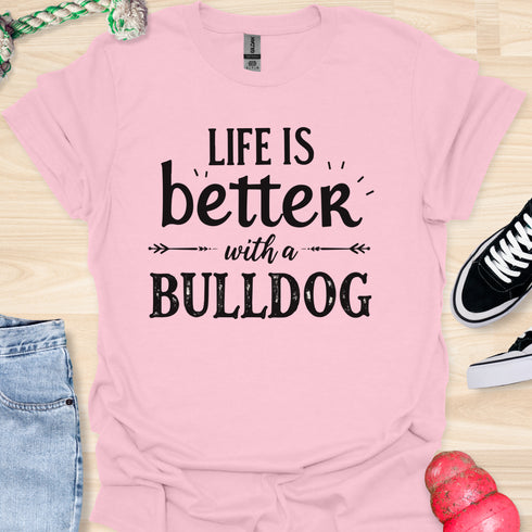 Life is better with a bulldog - V7 - Simple T-Shirt